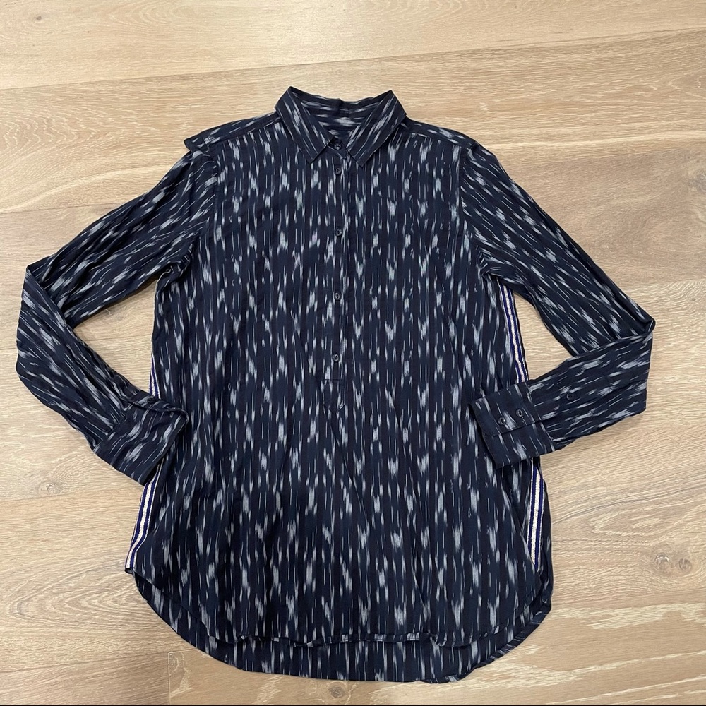 J. Crew Navy And Gray Patterned Button Down - image 1